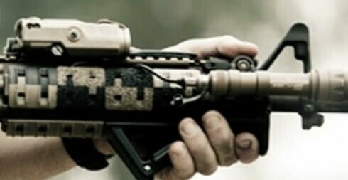 Angled grip in use