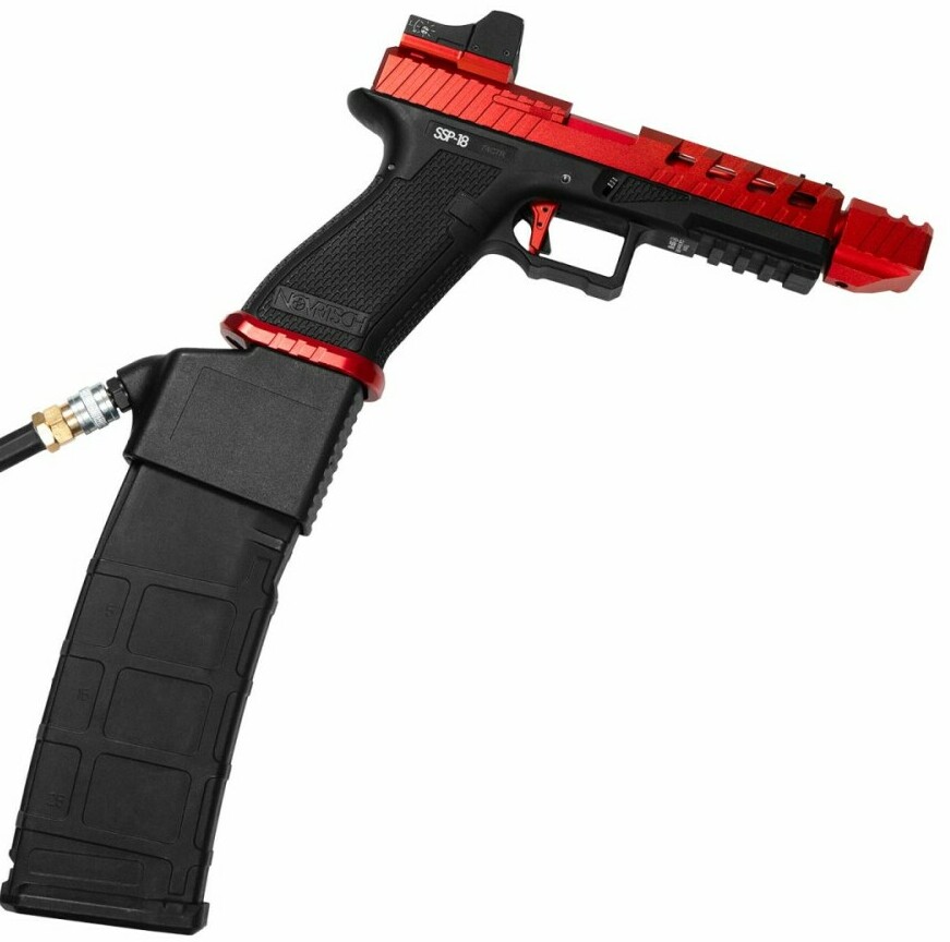 Magazine adapter on a hi Capa pistol