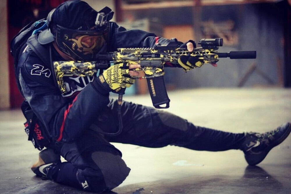 Speed soft player executing a tactical slide 